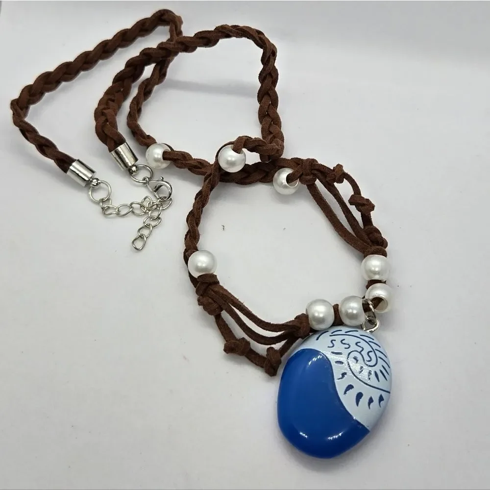 Moana Inspired Blue Seashell Necklace Ocean Core Disneybound Cosplay Costume New